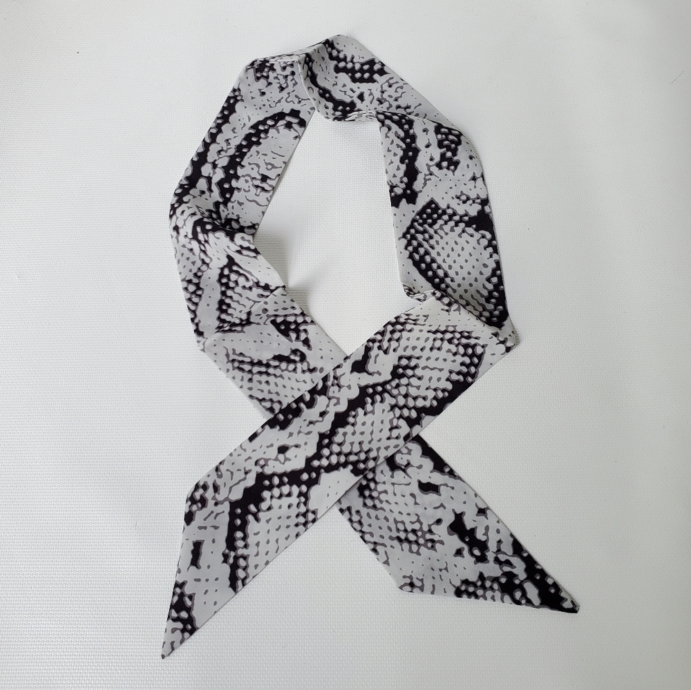 Silky Fun Snake Print Scarf For Head Neck Bag